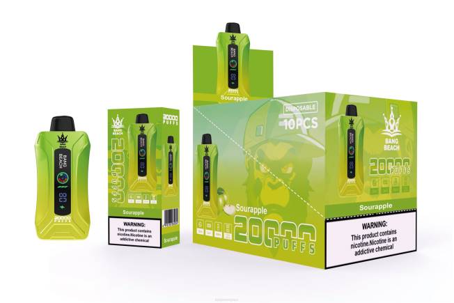 Bang Box Belgique 82V41 pomme aigre | Bang Beach Vape à écran intelligent de 20 000 bouffées