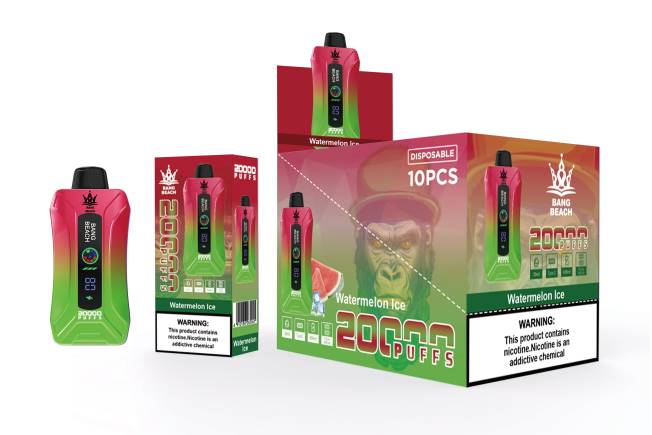Bang Box Belgique 82V47 glace à la pastèque | Bang Beach Vape à écran intelligent de 20 000 bouffées