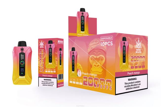 Bang Box Prix 82V42 pêche mangue | Bang Beach Vape à écran intelligent de 20 000 bouffées