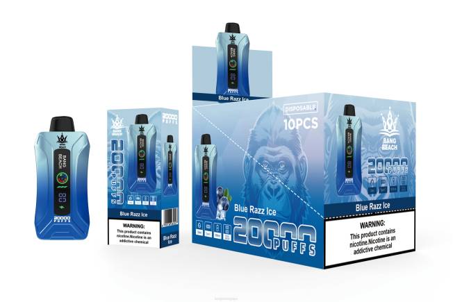 Bang Box Puff 82V411 glace bleue | Bang Beach Vape à écran intelligent de 20 000 bouffées