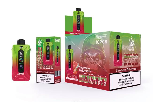 Vape Bang Box Prix 82V43 pastèque fraise | Bang Beach Vape à écran intelligent de 20 000 bouffées
