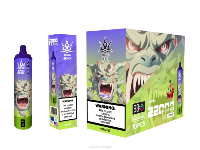 Bang Box Vape 82V418 vimto | Bang Beach Écran intelligent de 22 000 bouffées
