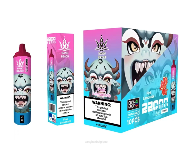 Vape Bang Box Prix 82V415 limonade rose | Bang Beach Écran intelligent de 22 000 bouffées