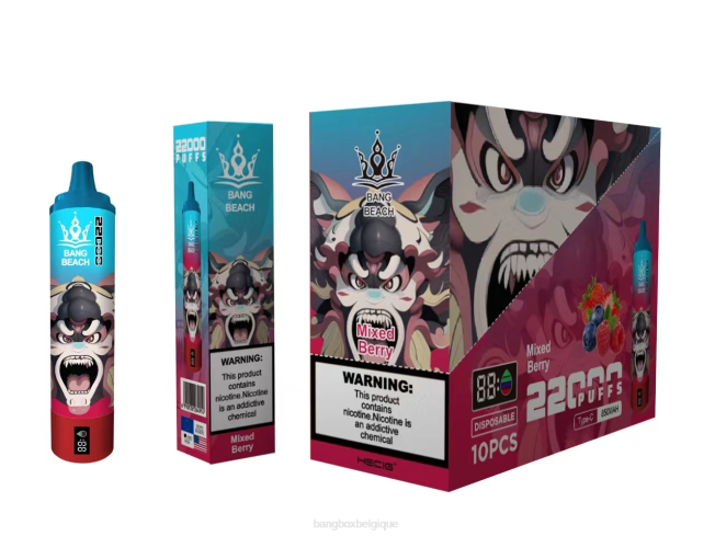 Vape Bang Box Prix 82V421 baies mélangées | Bang Beach Écran intelligent de 22 000 bouffées