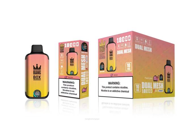 Bang Box Belgique 82V491 jus de pêche | Bang Box 18000 bouffées