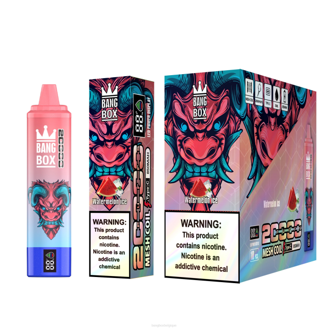 Bang Box Prix 82V456 glace à la pastèque | Bang Box Écran intelligent de 20 000 bouffées