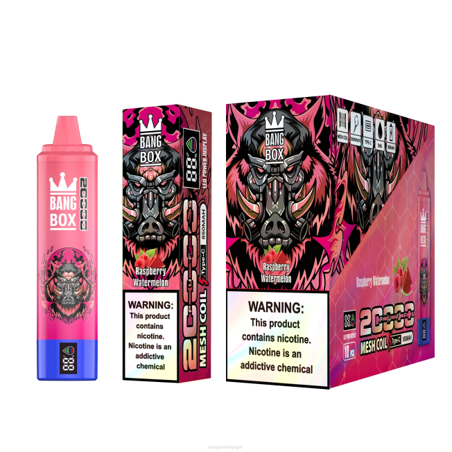 Bang Box Puff 82V453 pastèque framboise | Bang Box Écran intelligent de 20 000 bouffées