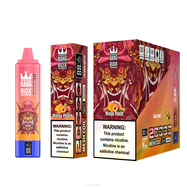 Puff Bang Box Avis 82V458 pêche à la mangue | Bang Box Écran intelligent de 20 000 bouffées