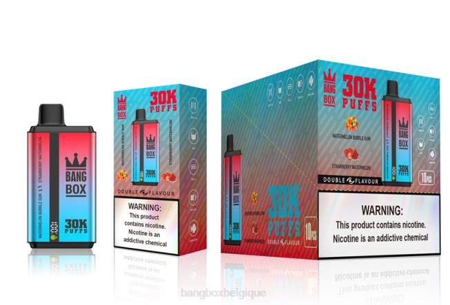 Bang Box Prix 82V468 bubble gum pastèque et pastèque fraise | Bang Box 30 000 bouffées double saveurs