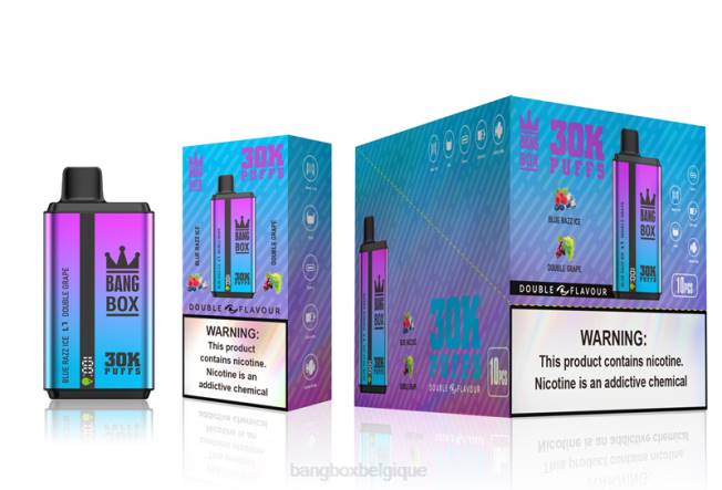 Bang Box Vape 82V472 glace bleue au razz et double raisin | Bang Box 30 000 bouffées double saveurs