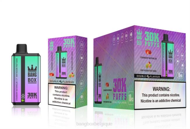 Puff Bang Box Avis 82V470 fraise pastèque & kiwi fruit de la passion goyave | Bang Box 30 000 bouffées double saveurs