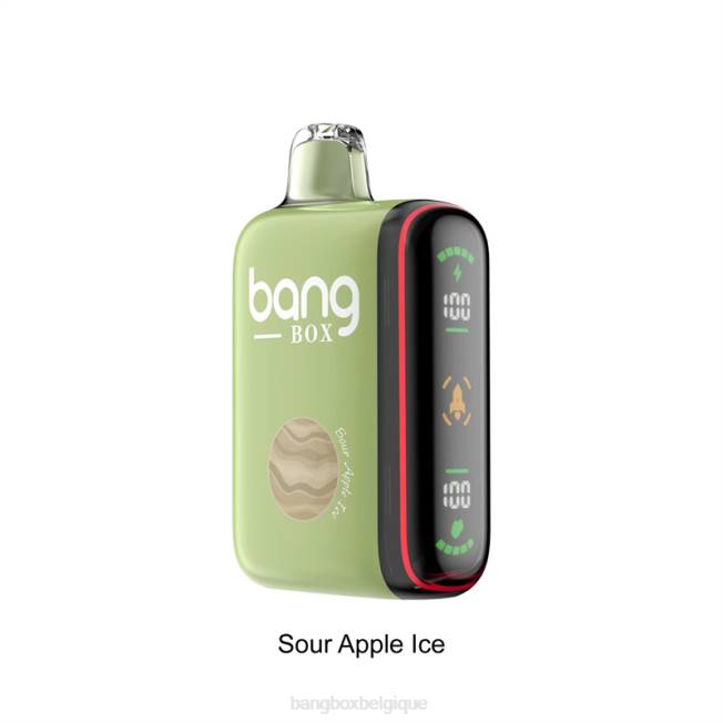 Puff Bang Box Avis 82V428 glace à la pomme aigre | Bang Box Affichage de puissance intelligent de 9 000 à 18 000 bouffées